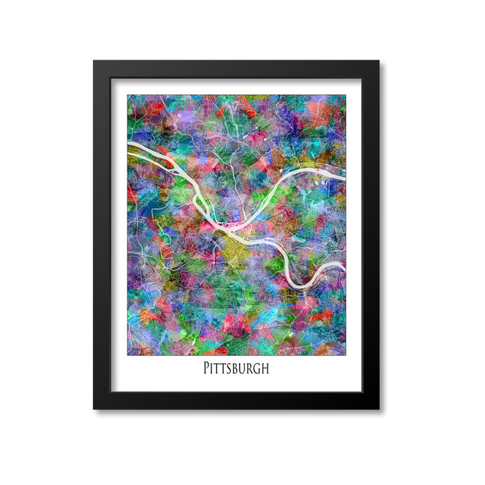 Pittsburgh Map Art Print, Pennsylvania