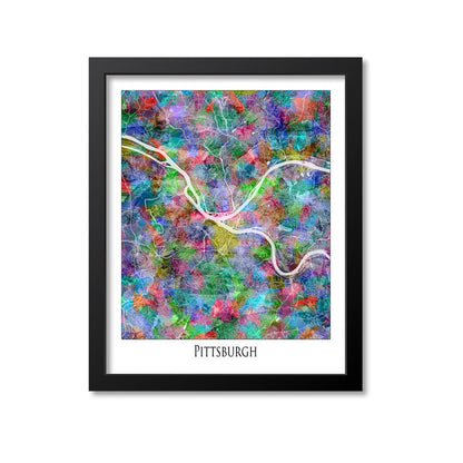 Pittsburgh Map Art Print, Pennsylvania