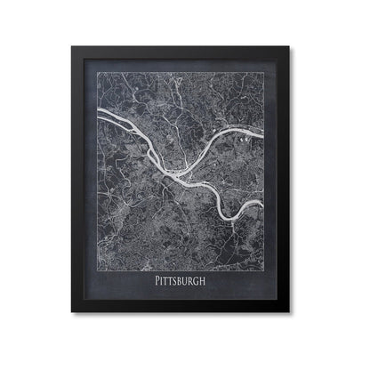 Pittsburgh Map Art Print, Pennsylvania