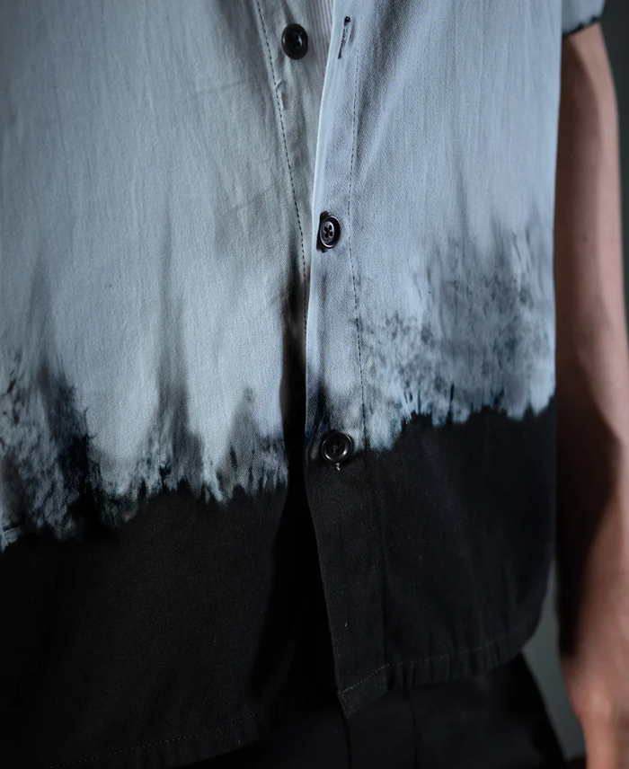 Powerlook Black Tie-Dye Boxy Cotton Shirt