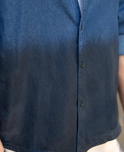 Powerlook Indigo Ombre Lightweight Cotton Shirt