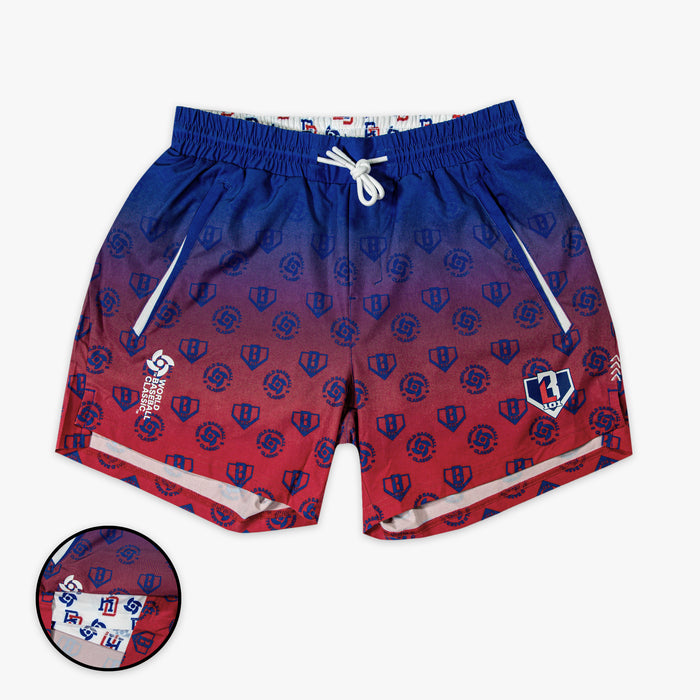 Multi-color Pro Series with Liner Dominican Republic shorts — front view