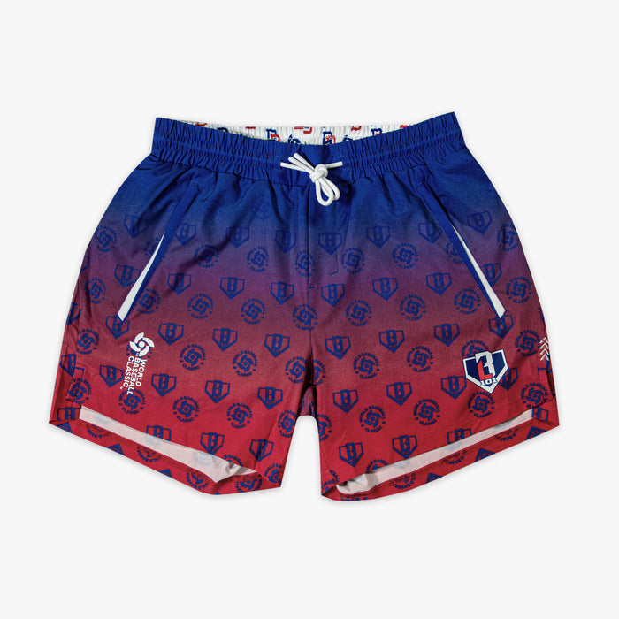 Multi-color Pro Series with Liner Dominican Republic shorts — front view