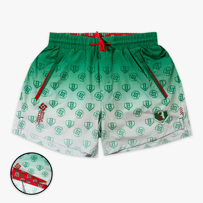 Green Pro Series with Liner Mexico shorts — front view
