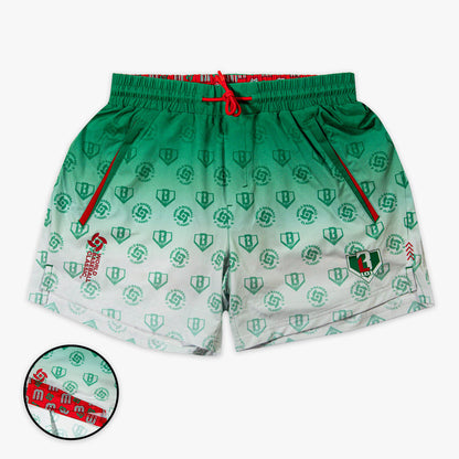 Green Pro Series with Liner Mexico shorts — front view