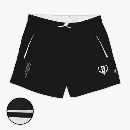 Black and white Pro Series with Liner youth shorts — front view