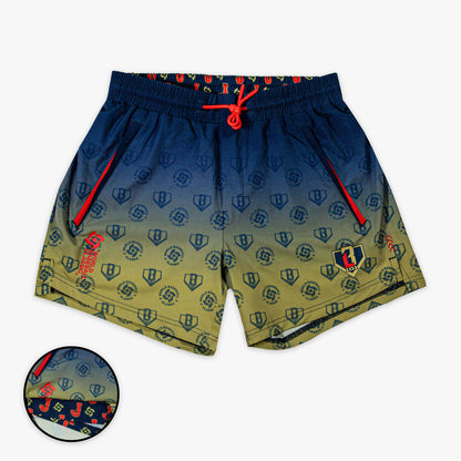 Blue Pro Series with Liner Japan youth shorts — front view