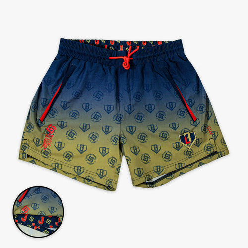 Blue Pro Series with Liner Japan youth shorts — front view