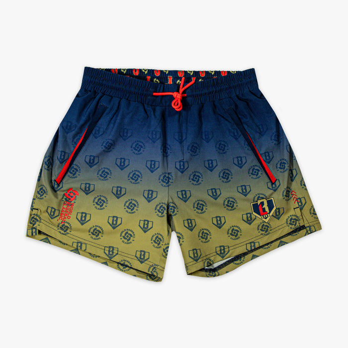 Blue Pro Series with Liner Japan youth shorts — front view