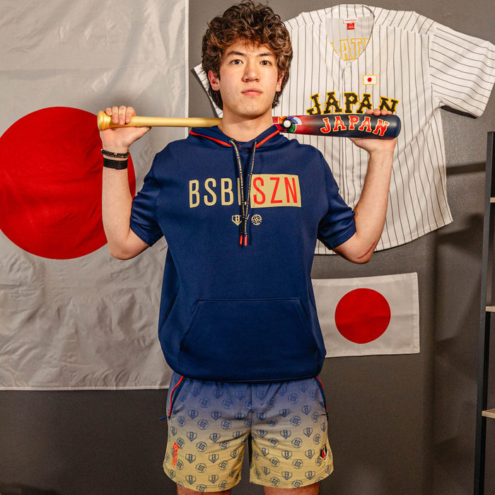 Adult model wearing multi-color Pro Series with Liner Japan shorts