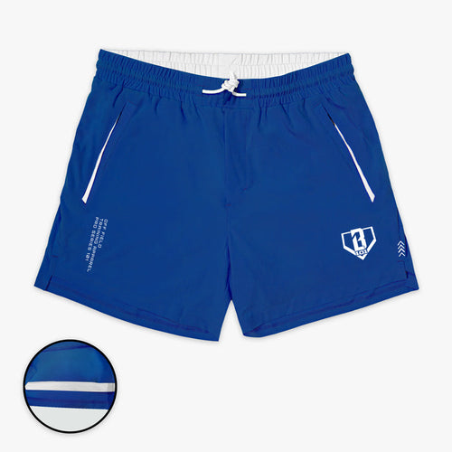 Blue Pro Series with Liner Royal Blue shorts — front view