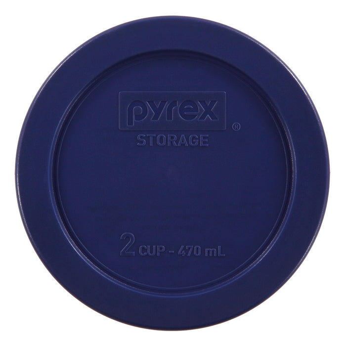 2 Cup Dark Blue Round Plastic Lid