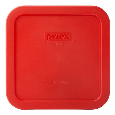 4 Cup Square Storage Plastic Lid  Red