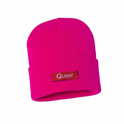Queer Knit Cuff Beanie neon fuchsia