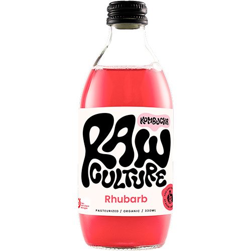 Raw Culture - Kombucha med rabarber - Økologisk - 330 ml.
