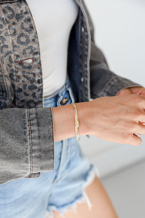 Gold Knot Cuff Bracelet