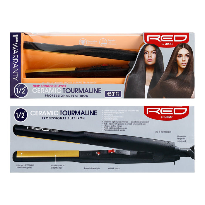 Red by Kiss Ceramic Tourmaline Flat Iron - ikatehouse