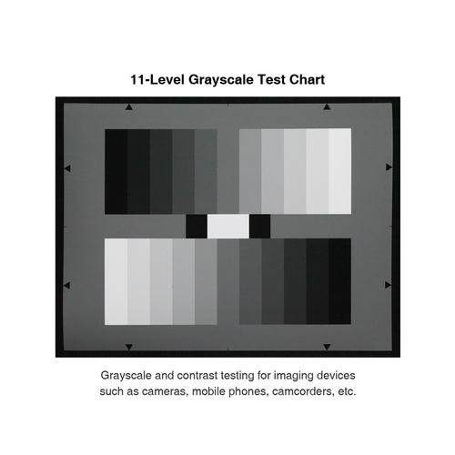 Reflective 11-Step Grayscale Calibration Card (400x300mm), SKU CT20031401, three quarter front view