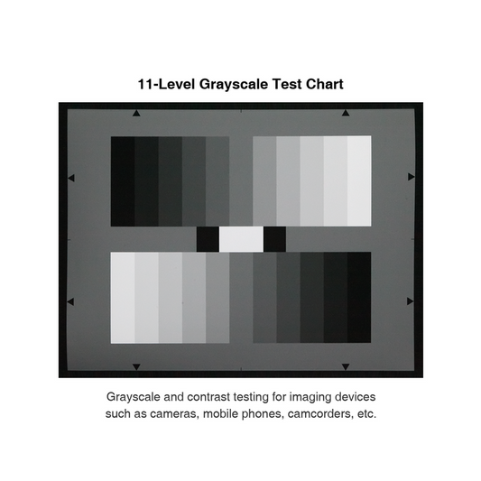 Reflective 11-Step Grayscale Calibration Card (400x300mm), SKU CT20031401, three quarter front view