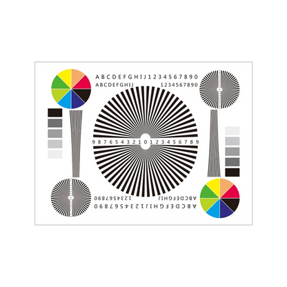 Reflective Lens Focusing Test Card (800x600mm), SKU CT20071401, three quarter front view