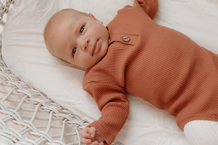 'Reggie' Ribbed Romper - Ginger