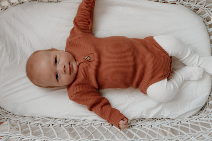 'Reggie' Ribbed Romper - Ginger