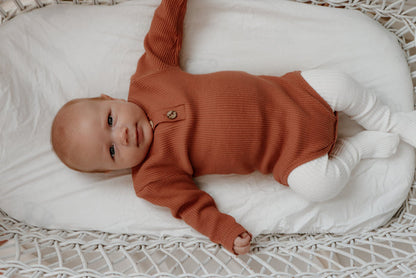 'Reggie' Ribbed Romper - Ginger