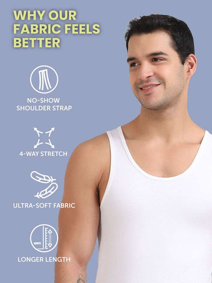 Regular Fit Organic Cotton Comfort Vest for Men-Pack of 1