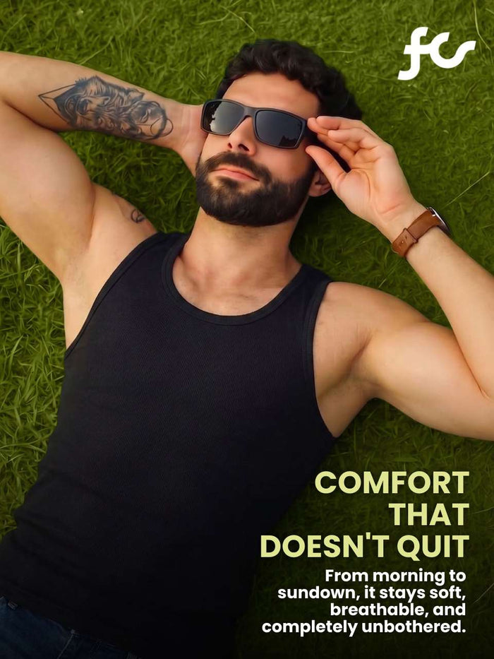 Regular Fit Organic Cotton Comfort Vest for Men (Pack of 2)