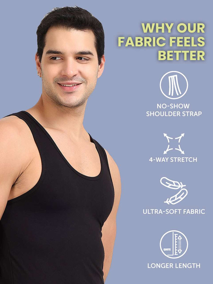 Regular Fit Organic Cotton Comfort Vest for Men (Pack of 2)