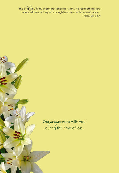 Religious Sympathy Cards by Shared Blessings- Lilies - 12 Cards and Envelopes