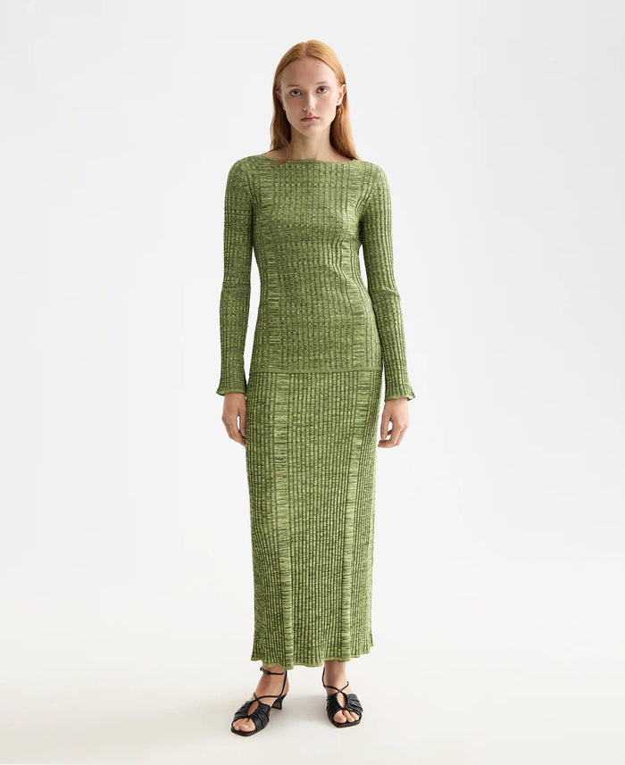 Ribbed Knitted Maxi Skirt