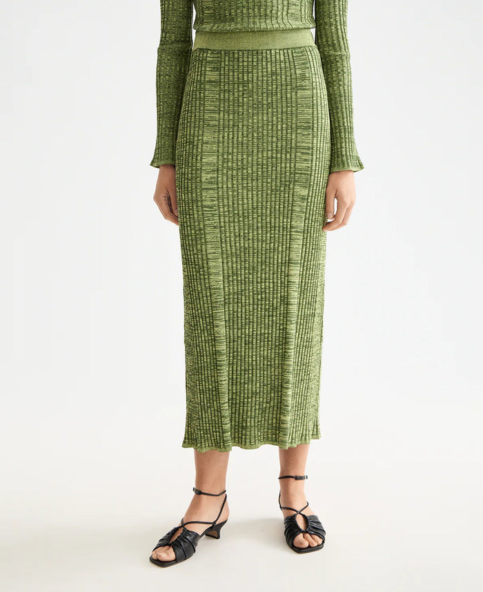 Ribbed Knitted Maxi Skirt