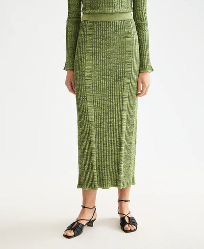 Ribbed Knitted Maxi Skirt