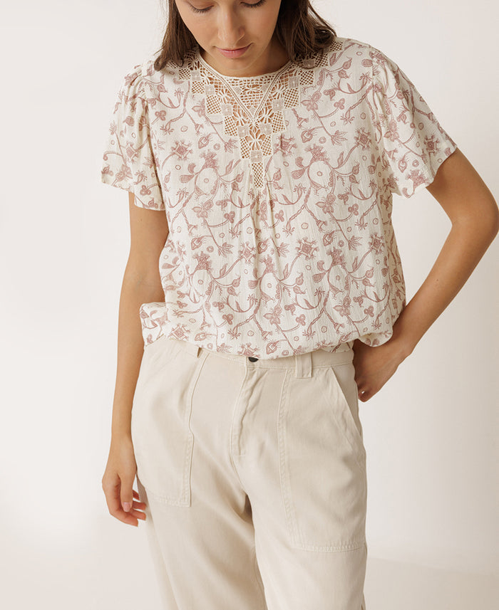 Round Neck Lace Shirt