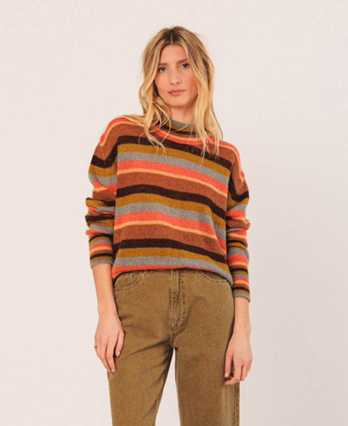 Round Neck Stripe Knit