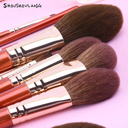 SHOUSHOULANG Red Maple Leaf Professional Makeup Brush 16 Pcs Set T4944