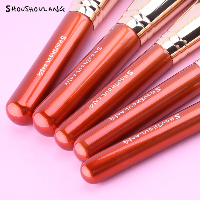 SHOUSHOULANG Red Maple Leaf Professional Makeup Brush 16 Pcs Set T4944