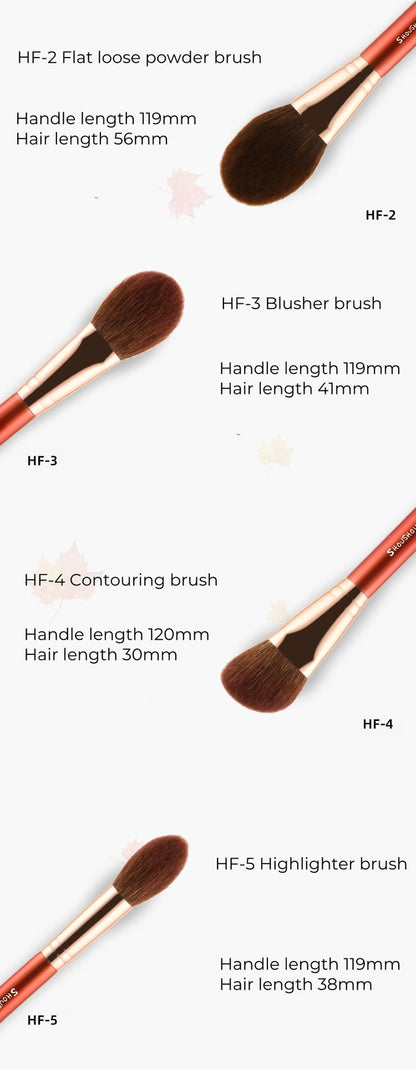 SHOUSHOULANG Red Maple Leaf Professional Makeup Brush 16 Pcs Set T4944
