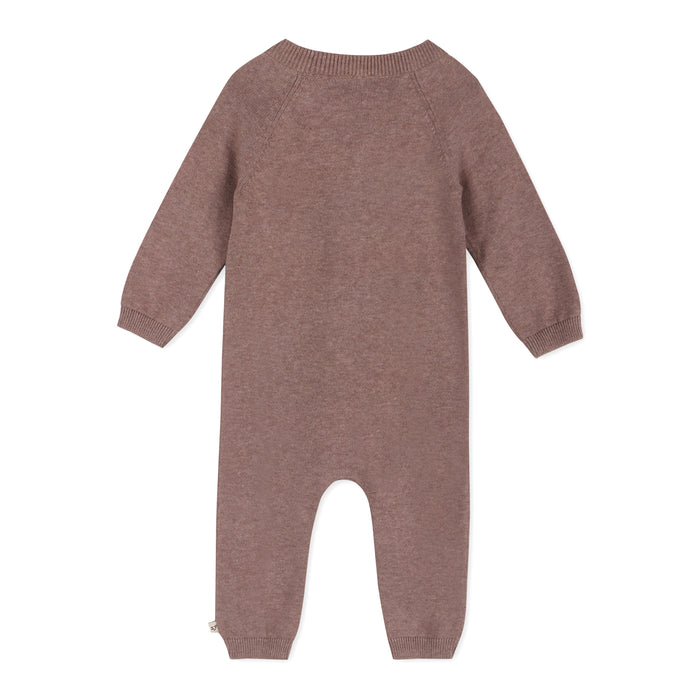 Side Button & Pocket Knit Baby Jumpsuit Coverall (Organic Cotton)