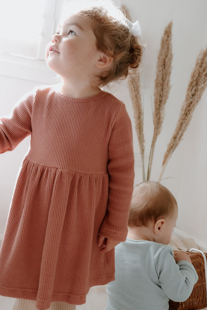 'Sierra' Ribbed Dress - Ginger