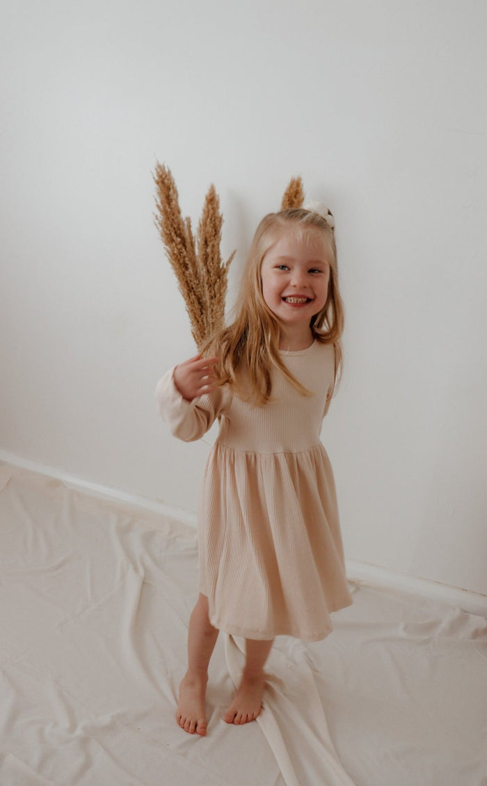 'Sierra' Ribbed Dress - Wheat