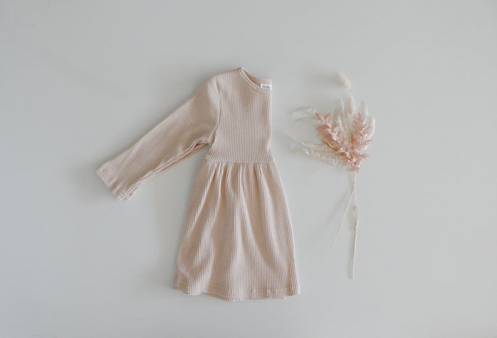 'Sierra' Ribbed Dress - Wheat