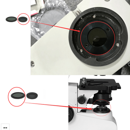 Simple Rotating Polarizer & Analyzer Kit for Compound Microscopes