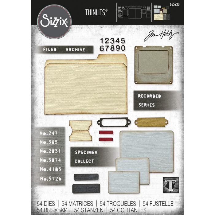 Sizzix Thinlits Dies By Tim Holtz 54/Pkg - Speciman
