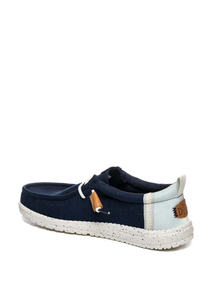 HEY DUDE slipon wally linen blu 43086 WALLY LINEN-4UX