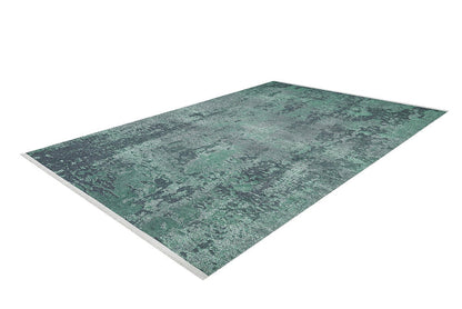 The Smokey Mountains - Washable Rug - JR1631 is a rectangular green rug with a textured, mottled pattern in various green shades, ideal for high-traffic areas and easy to clean. Shown on a white background.