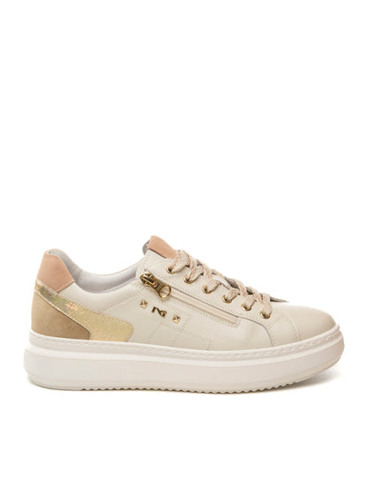 NERO GIARDINI Sneaker pelle bianco/beige/rosa E615285 VELVET-713