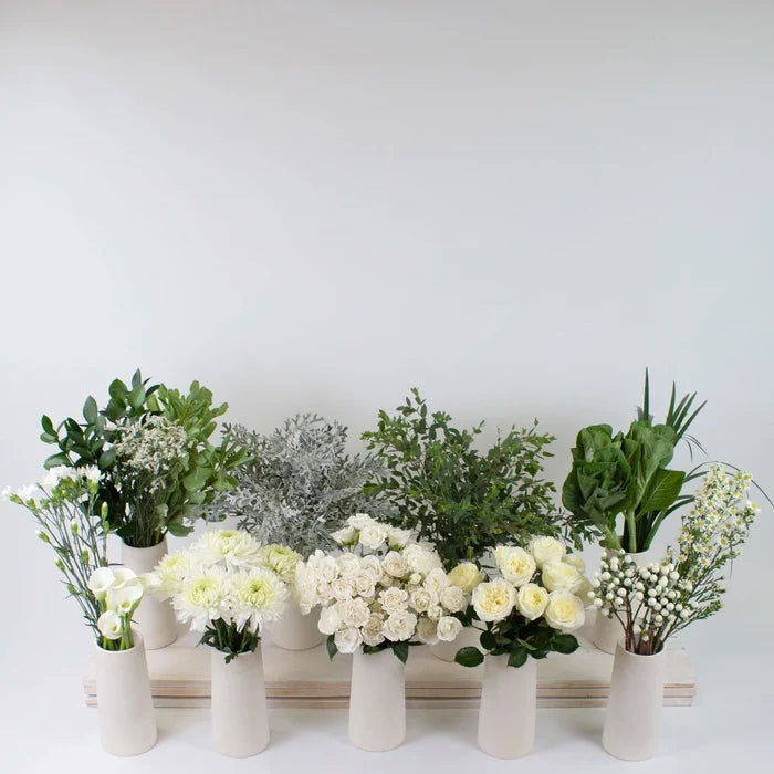 White And Cream Snowy Days DIY Flower Kit Recipe