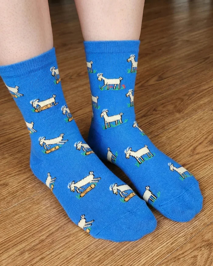 Goat This Did Good Mismatched Crew Socks